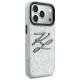 Karl Lagerfeld IML Glitter KL Diamond dėklas iPhone 17 Pro Max, sidabrinis