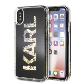 Karl Lagerfeld Karl Logo Glitter Case for iPhone X/Xs, Black