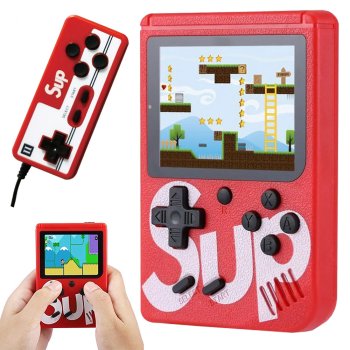 Mini retro nešiojamoji žaidimų konsolė, 400 žaidimų, 3.0" ekranas, TV jungtis, pultelis, raudona