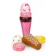 ECOTOYS Wooden Ice Cream Play Food Set with Velcro, 9 Pieces