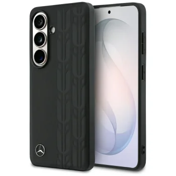 Mercedes-Benz Leather Laurel Leaves MagSafe dėklas Samsung Galaxy S26, juodas