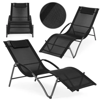 Sodo gultas Multigarden LG033 su galvos atrama, juodas