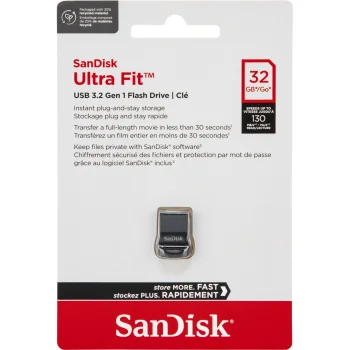USB atmintinė SanDisk Cruzer Ultra Fit 32 GB USB 3.2 SDCZ430-032G-G46, juoda