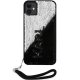 Karl Lagerfeld iPhone 11 / XR dėklas Sequins Cord, sidabrinis