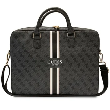 Guess 4G Printed Stripes nešiojamojo kompiuterio krepšys iki 16", juodas