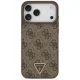 Guess Leather 4G Triangle Strass MagSafe dėklas iPhone 17 / 18 Pro Max, rudas