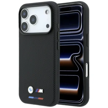 BMW M Quadrille Kevlar Tricolor MagSafe dėklas iPhone 17 Pro / 18 Pro, juodas