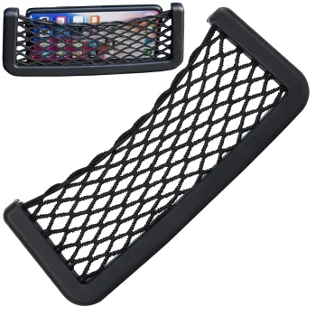 Car Side Pocket Mesh Organizer, 14.5 cm, Black