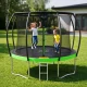 Vaikiškas sodo batutas 4FIZJO PRO 312 cm 10FT, žalias/juodas