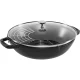 Staub ketaus wok keptuvė su stiklo dangčiu 30 cm, juoda
