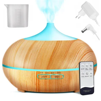 Oro drėkintuvas, aromaterapinis difuzorius su laikmačiu ir RGB apšvietimu
