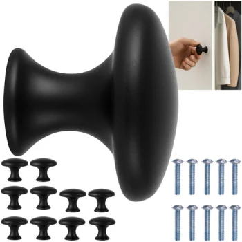 Ruhhy 25679 Furniture Knobs, Matte Black, 10 pcs