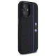BMW dėklas iPhone 16 telefonui Silicone Hexagon Blue Line MagSafe, juodas