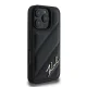 Karl Lagerfeld Diagonal Quilted Script dėklas iPhone 16 Pro Max, juodas