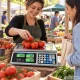 Elektroninės prekybinės svarstyklės su kainos skaičiavimu LCD 40 kg / 2 g