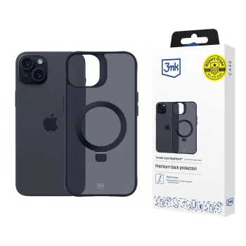 3MK Smoke Case Mag&Stand dėklas, skirtas Apple iPhone 15 Plus, juodas