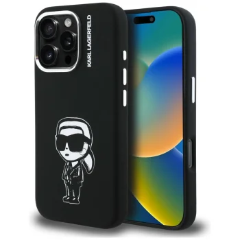 Karl Lagerfeld Silicone Karl Sketch MagSafe dėklas iPhone 16 Pro Max, juodas