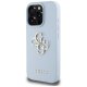 Guess PU Grained Big 4G dėklas iPhone 16 Pro Max telefonui, mėlynas