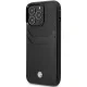 BMW Leather Card Slot dėklas, skirtas iPhone 14 Pro, juodas