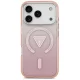 Guess IML Gradient Triangle Logo MagSafe dėklas, skirtas iPhone 17 Pro, rožinis