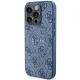 Guess 4G Collection Leather Metal Logo MagSafe Case for iPhone 15 Pro Max - Blue