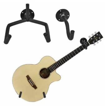 Sieninis horizontalus gitaros laikiklis (2 dalys), juodas