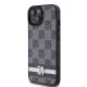 DKNY dėklas iPhone 15 / 14 / 13 modeliams Leather Checkered Mono Pattern, juodas