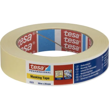 Tesa Professional 4323 paper masking tape, 50 m × 25 mm, beige