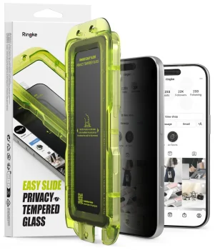 Apsauginis stiklas Ringke Easy Slide Privacy, skirtas iPhone 18 Pro, 2 vnt.