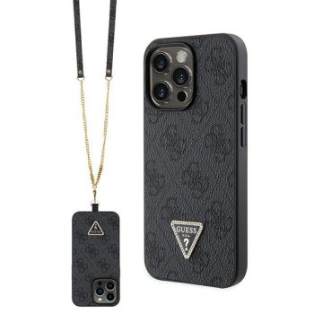 Guess iPhone 13 / 13 Pro Case Crossbody 4G Metal Logo, Black