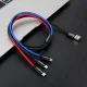 Automobilinis įkroviklis Baseus 2x USB 24W su LCD ir „trys viename“ laidu, juodas