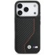 BMW M Carbon Line & Logo MagSafe dėklas skirtas iPhone 17 Pro, raudonas