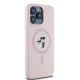 Karl Lagerfeld dėklas iPhone 15 Pro Max telefonui Silicone Karl & Choupette MagSafe, rožinis