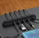 Self-adhesive cable organizer for up to 5 cables, black