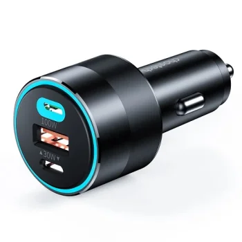 CHOETECH automobilinis įkroviklis 2x USB-C, USB-A, 130W, PD3.0, QC3.0, juodas