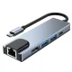 USB-C šakotuvas Tech-Protect V3 5in1, HDMI, RJ45, USB 3.0, pilkas