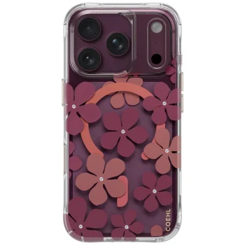 Telefono dėklas Uniq Coehl Mila, skirtas iPhone 18 Pro / 17 Pro, bordo
