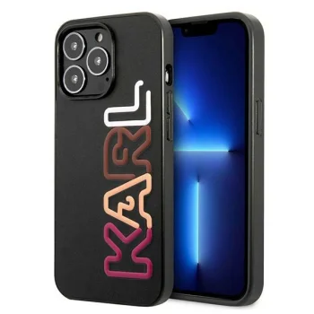 Karl Lagerfeld Multipink Brand dėklas iPhone 13 / 13 Pro, juodas