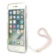 Guess iPhone SE 2022 / SE 2020 / 7 / 8 Case 4G Print Strap Pink
