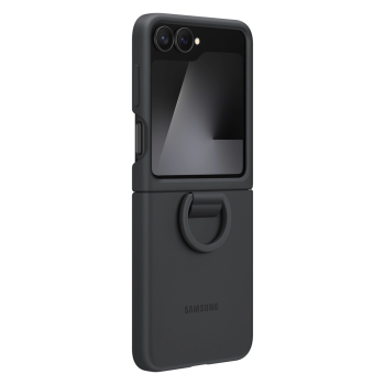 Samsung Galaxy Z Flip 7 FE silikoninis dėklas su žiedu EF-PF741TBEGWW, juodas