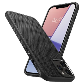 Spigen Liquid Air dėklas, skirtas iPhone 12 / 12 Pro, Matte Black