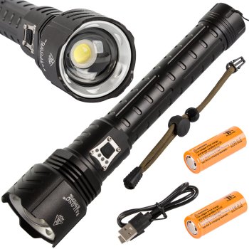 Bailong P713 tactical military flashlight with CREE XHP160 LED, power bank function
