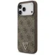 Guess Leather 4G Triangle Strass MagSafe dėklas iPhone 17 / 18 Pro Max, rudas