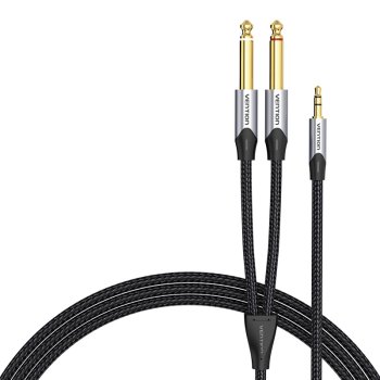 Garso laidas 3.5mm į 2x 6.35mm Vention BARHK 8m
