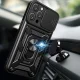 Hybrid Armor Camshield dėklas iPhone 16 Pro su kameros dangteliu ir stovu, mėlynas