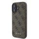 Guess 4G Classic dėklas, skirtas iPhone 16, rudas