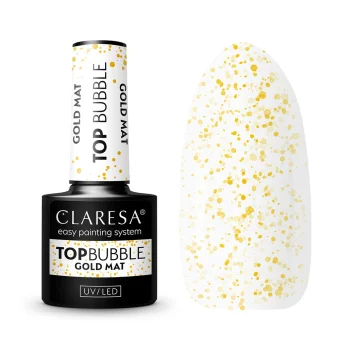 Claresa Top Bubble Gold Matt No Wipe Top Coat, 5 g