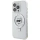 Karl Lagerfeld dėklas iPhone 15 Pro Max su MagSafe Ringstand, baltas