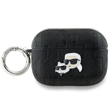 Karl Lagerfeld dėklas AirPods Pro 2 ausinėms Monogram Karl & Choupette, juodas
