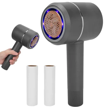 Pūkų rinkiklis drabužiams ir audiniams su UV LED, juodas